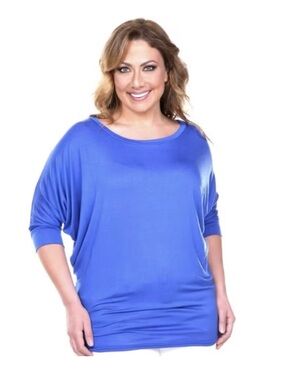 White MarkCobalt Blue Women's Scoop Neck Tunic